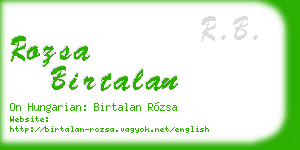 rozsa birtalan business card