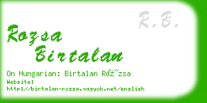 rozsa birtalan business card